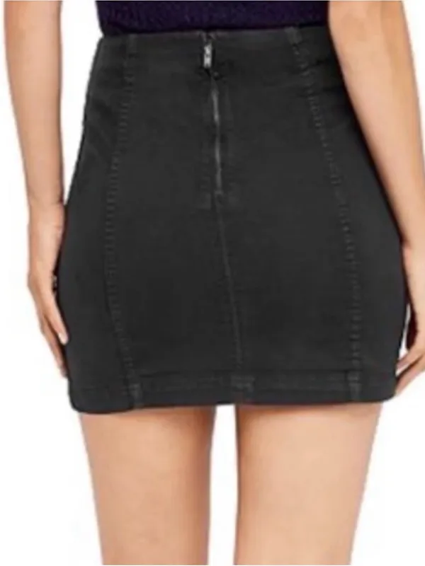 Free People Black Denim Mini Skirt - Women's Classic A-Line - Image 2