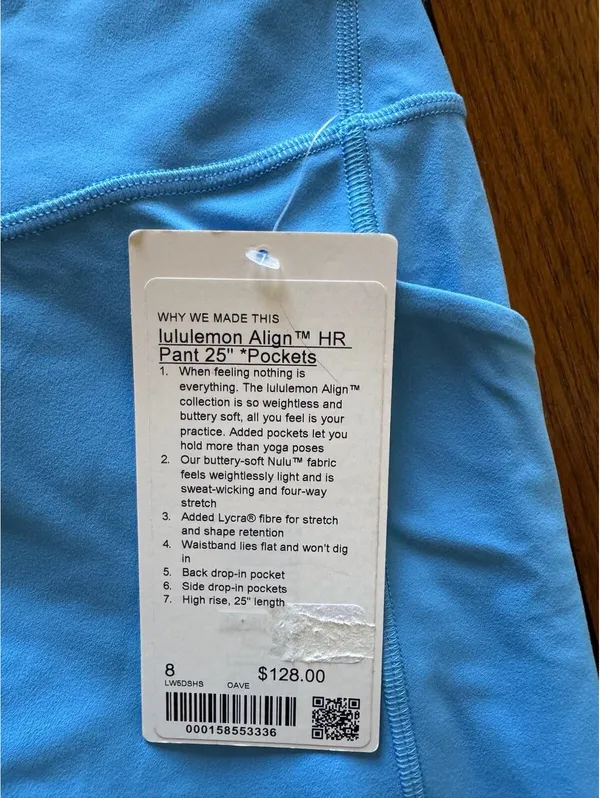 Lululemon Align With Pockets High Rise 25” Ocean Wave Size 8 NWT - Image 4