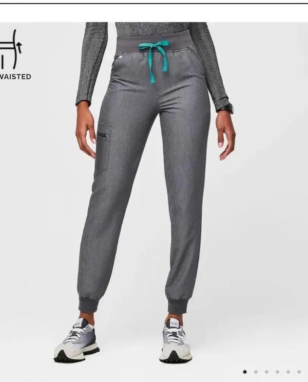 Grey FIGS Graphite Scrub Set Top Size Xs Women’s Xxs High waisted Petite Zemora Jogger Pants - Image 4