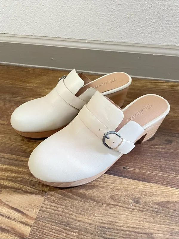 Madewell‎ Bone The Monique Buckle Clog Size 7.5 - Image 4