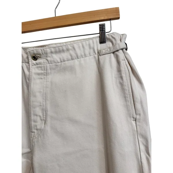 Point Sur J.crew Women's side tab trouser ecru wash pants Cotton #BY093‎ - Image 3