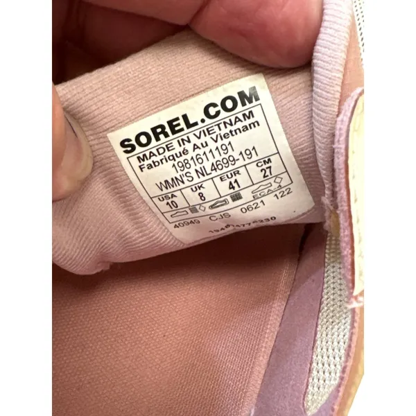 Sorel Kinetic RNEGD Womens Pink White sneakers 10 SKU 7387 - Image 9