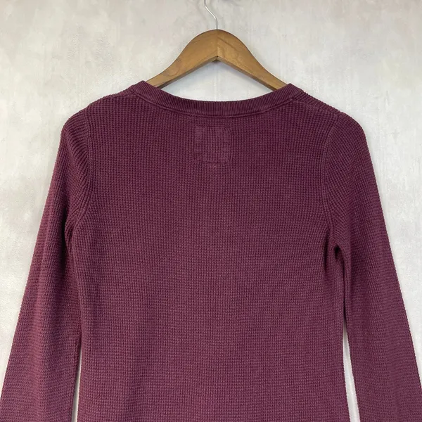 Y2K Aerie Waffle Knit Henley Top Women Large Cozy Stretch Bella Elena‎ Grunge - Image 6