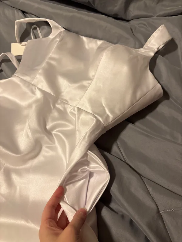 Amazon Square Neck Satin Mini Dress - Image 3