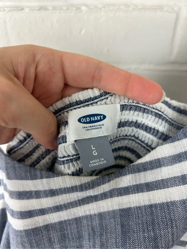 Old Navy Striped Cotton Summer Dress Size L - Image 9