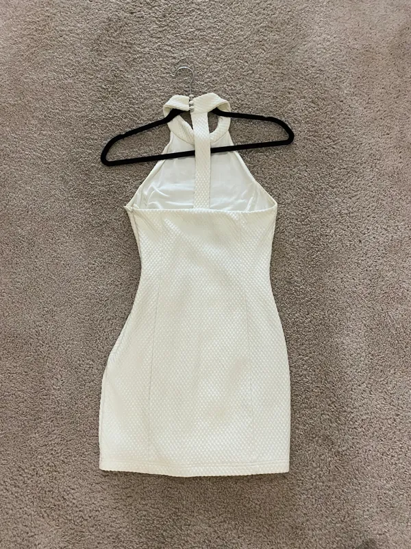 Bebe White Bodycon Dress - Homecoming / Formal Dress - Image 4
