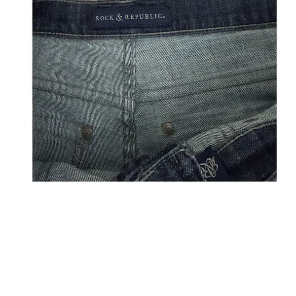 Rock & Republic Y2K Stinger Cut-Off Fray Hem Mid Rise Denim Jean Shorts Size 10 - Image 4