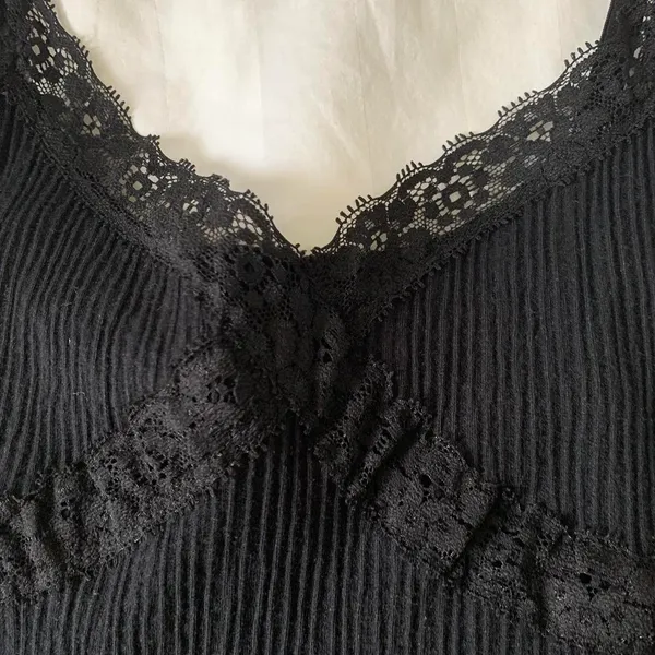 Urban Outfitters Black Lace Crossover Cami - Image 2