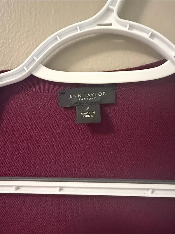 Ann Taylor Open-Front Layering Cardigan - Plum / Burgundy - Medium - Image 5