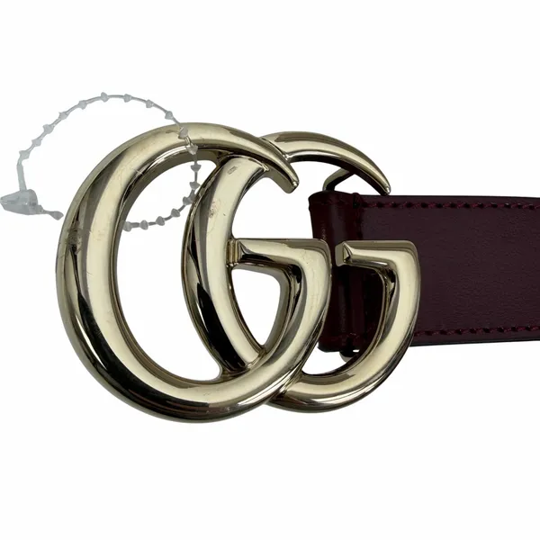 Gucci GG Marmont Belt Red Leather Gold Buckle Women Size 95/38 - Image 9
