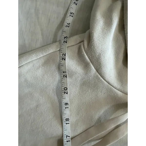 Alo Yoga Hoodie Womens Small Bone White Relaxed Fleece Pullover Sweatshirt - Image 3