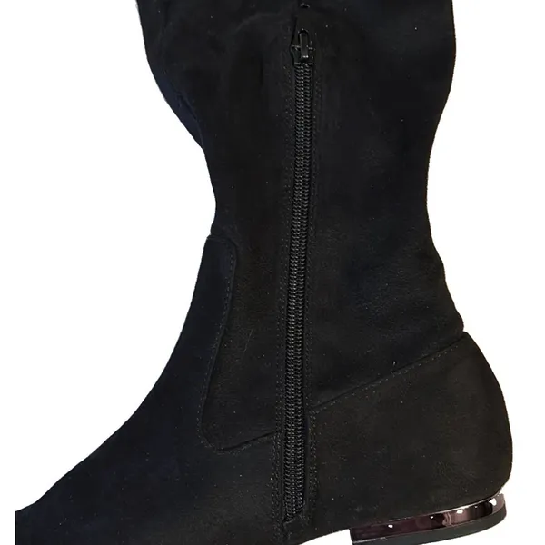 NWT Jessica Simpson Gilia Black Microsuede Knee High Flat Riding Boots Size 7 - Image 7