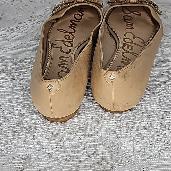 Sam Edelman Raisa studded bow tan slip on ballet flats sz 7.5 - Image 6