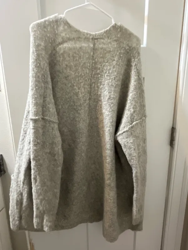 Free People Grey Cardigan Sweater - Image 3