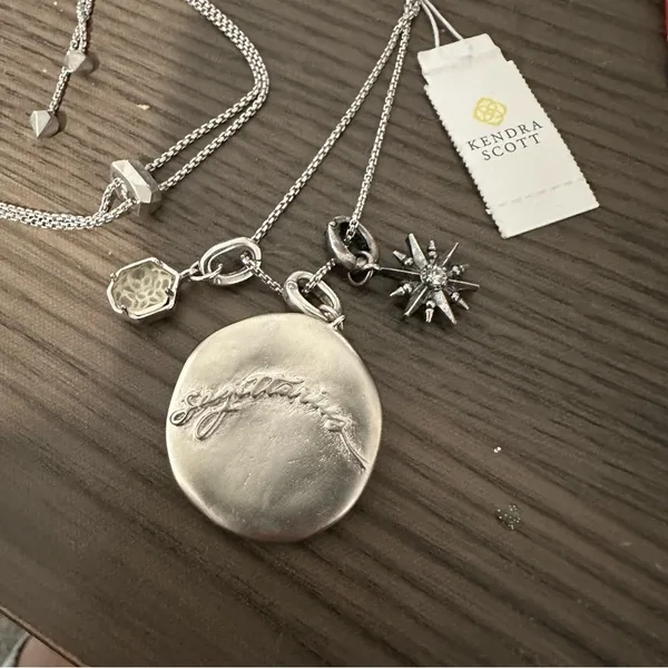 NWT Kendra Scott Sagittarius Charm Rhodium Charm Necklace - Image 4