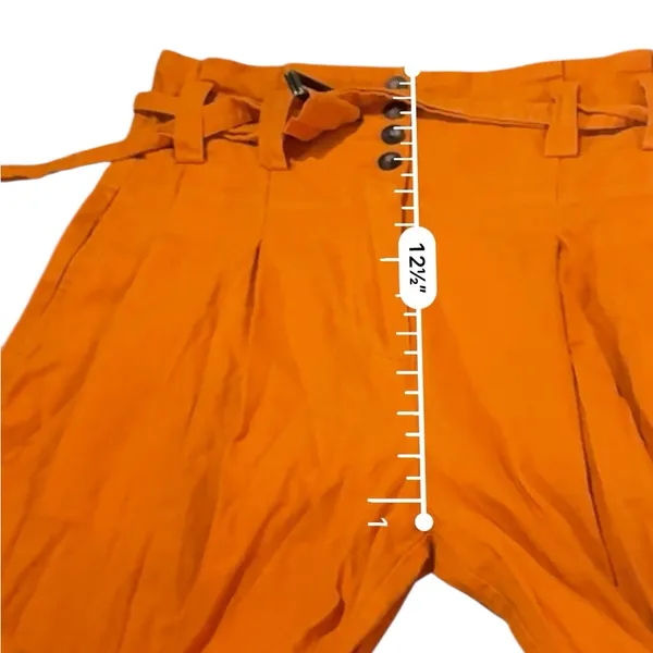 Eudon Choi Belted Wide Leg‎ Pants Bright Orange Linen Blend High Rise Women’s 2 - Image 14