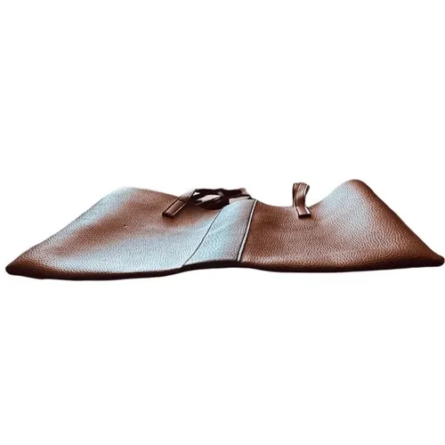 Vince Camuto Brown Faux Leather Tote Bag With Black Stripe Accent Work Travel‎ - Image 8