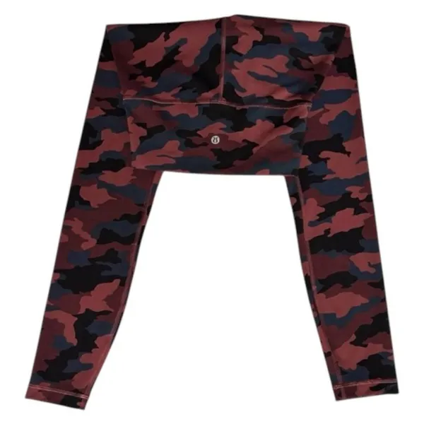 Lululemon Leggings 4 Wunder Under Camo High Rise‎ Black Red Blue - Image 8