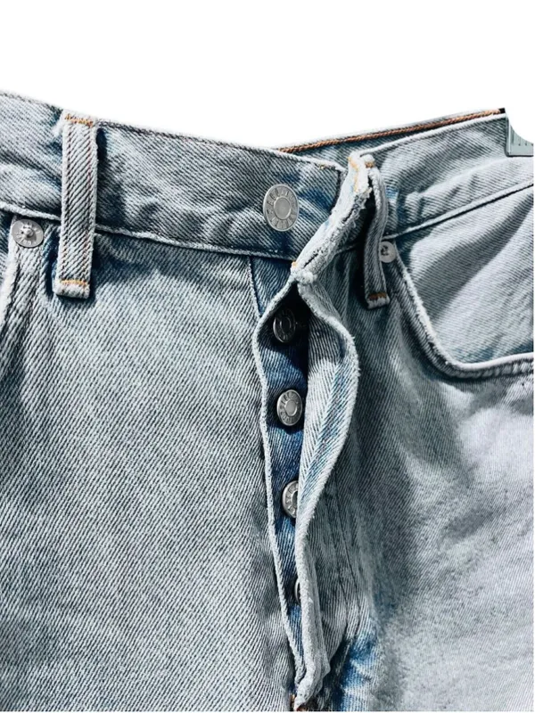 Agolde Premium Cut Off Denim Jean Shorts Size 24 High Waisted Button Fly Casual - Image 3