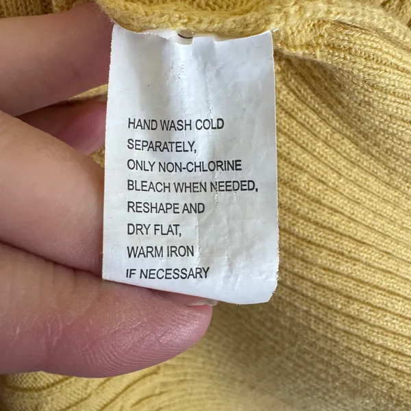 Jeanne Pierre Womens Mustard Yellow 100% Cotton Cable Knit Turtleneck Sweater M - Image 5