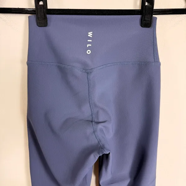 WILO The Label Navy Ribbed High Waisted Leggings WL24-157 Size Small NEW - Image 3