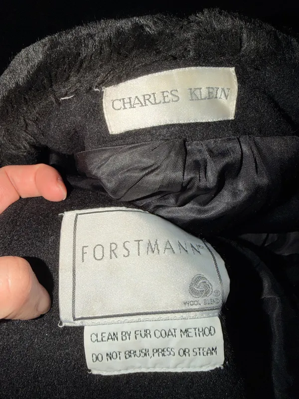 Charles Klein Vintage Fur 100% Wool Fit-Flare Pea Double breasted Forstmann long - Image 4
