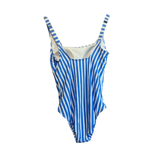 Time and Tru Blue White Stripe One Piece Swimsuit‎ Tankini Style Size M - Image 8