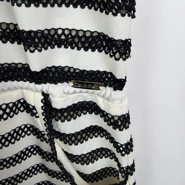 Calvin Klein Striped Mesh‎ Dress Cover Up L/XL Lightweight Sheer Nautical Resort - Image 4