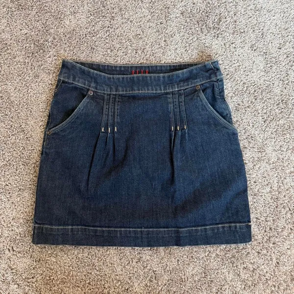 Y2K ELLE dark wash denim mini skirt - Image 3