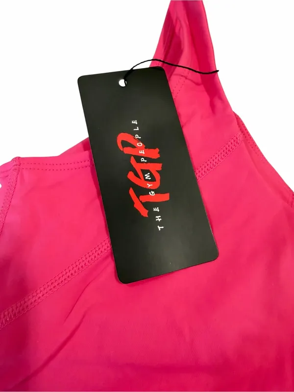 The Gym People NEW Women's Pink Built In Bra Exercise Top Size Small #260242 - Image 4