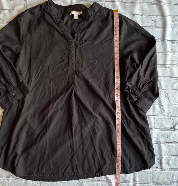 Woman Within Blouse Black 18/20 Large Top Shirt - Image 5