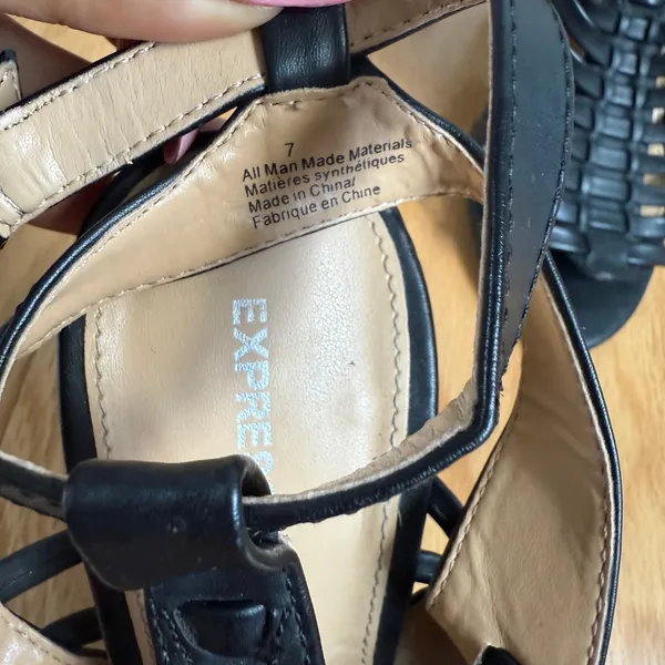 Express sz 7‎ black strappy high heels - Image 4