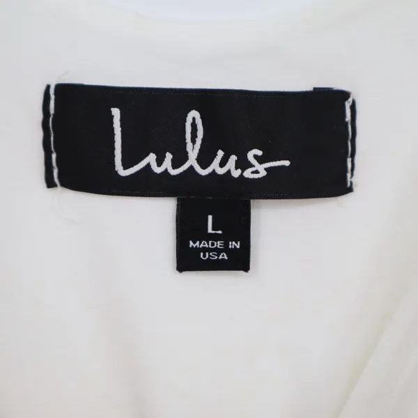 Lulus Pretty Pleased Bodysuit Womens Large White Stretch Tie-Strap One Piece - Image 3