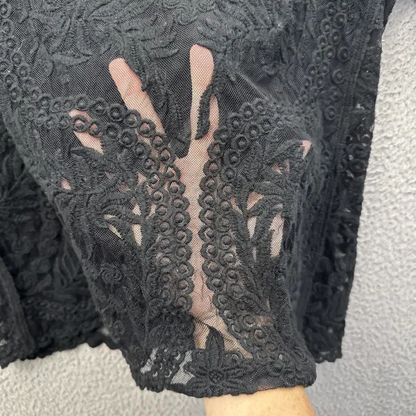 Y2K Express Sheer Crochet Lace Top Whimsigoth Witchy Fairy Grunge Women's Medium - Image 3