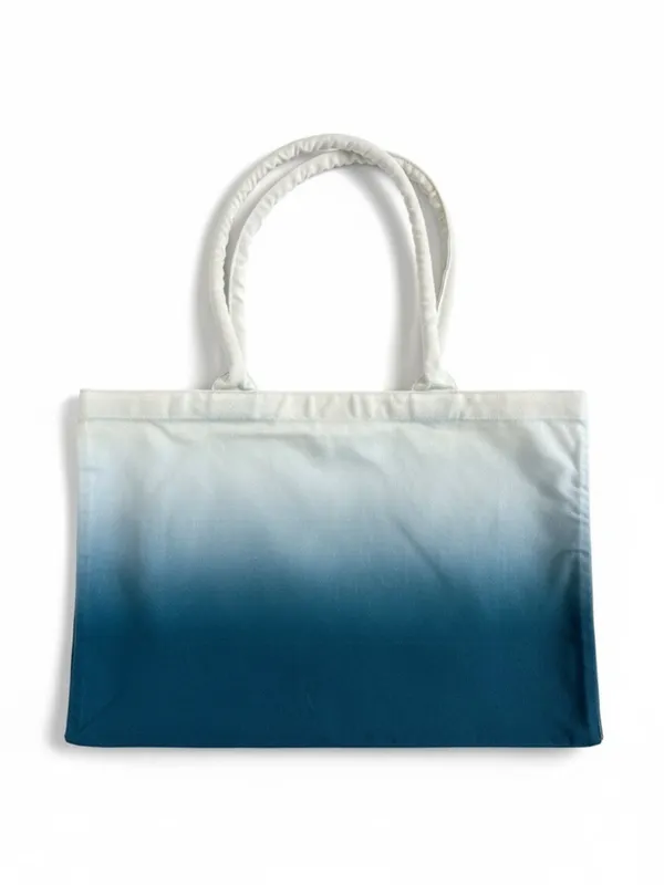 Athleta Double Handle Ombre Canvas Tote Bag Blue and White NWOT‎ - Image 2