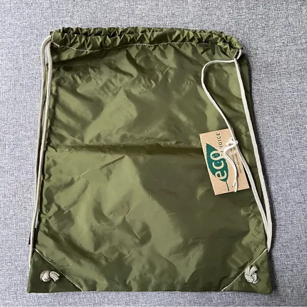 NWT Adventures by Disney Drawstring Tote Bag Olive Green Eco Choice by Gemline - Image 6