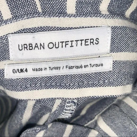 Urban Outfitters Gianna Striped High-Rise Paperbag Pants Linen White/Blue size 0 - Image 8