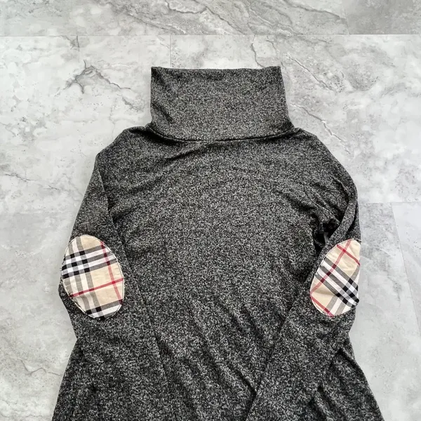 Million Bullpup Sweater with Elbow Patches Gray Tunic Dress Size Large L USA‎ - Image 2