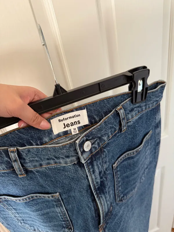 Reformation Alyssa Stretch High Rise Wide Leg Cropped Jeans - Image 8