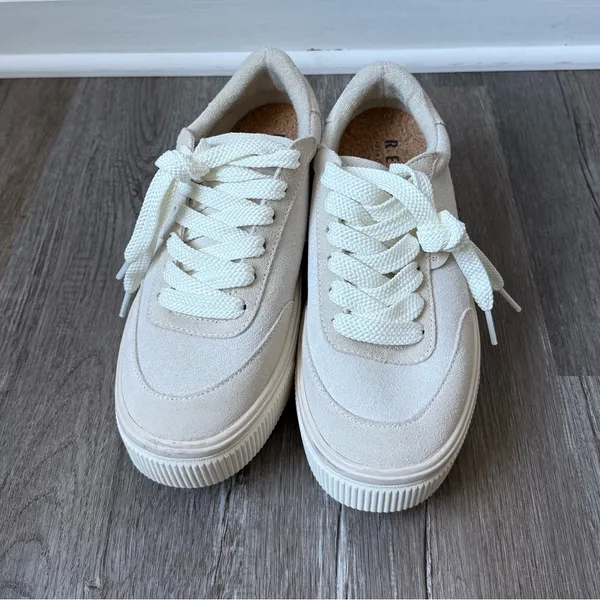 Reef Lay Day Lift Leather Boho Platform Casual Sneakers Beige Cream New Size 8.5 - Image 2