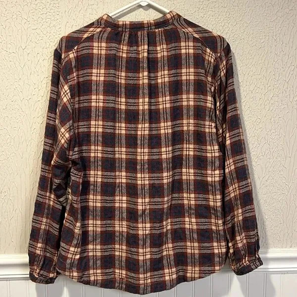 Free People Plaid Northern Bound Flannel Henley top size XS - Image 8
