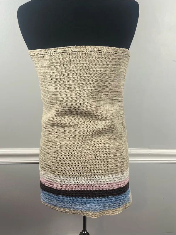 Y2k Roxy crochet mini coverup dress size medium 100% cotton - Image 4