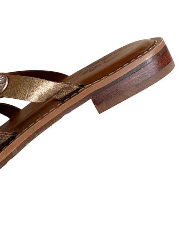 EUC Patricia Nash Leather Medallion Sandals Gold Size 6.5 - Image 4