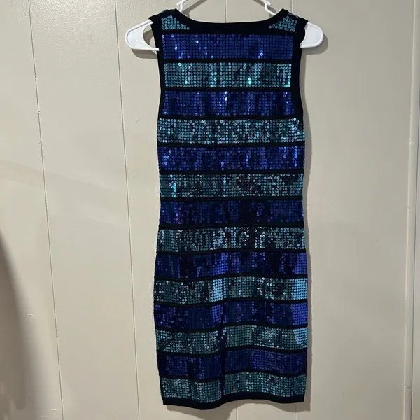 Forever 21 Sequin Mini Dress NWT Size Small – Black Teal Royal Blue Party Bodyco - Image 2