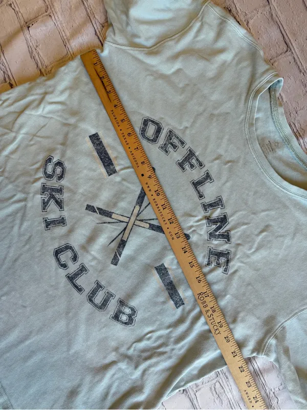Off-Line By Aerie Graphic Sweatshirt Pullover Lightweight Skiing Ski Club Medium - Image 4