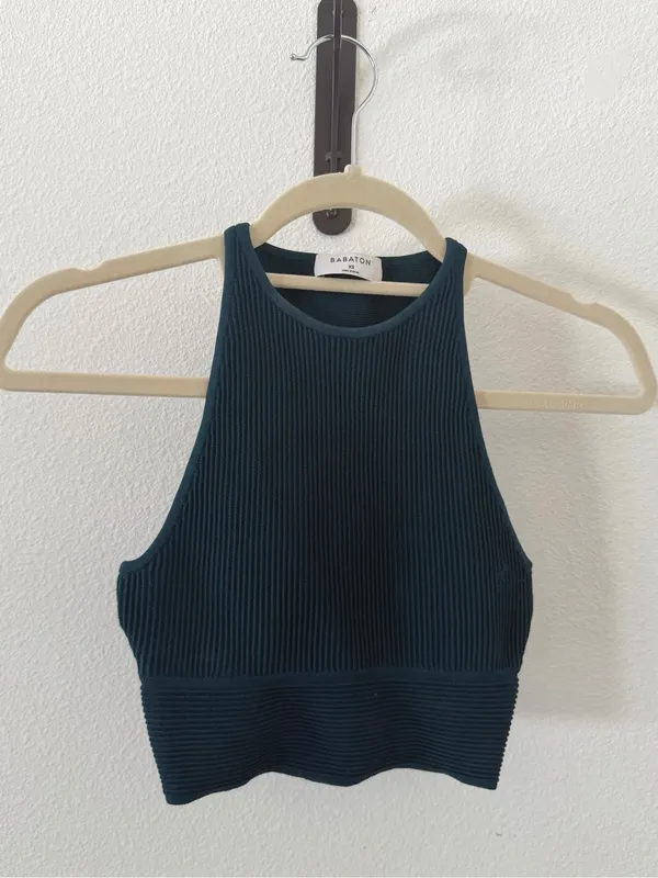 Artizia Babaton Stefano Ribbed Sculpt Tank in Herbage Green - Image 6
