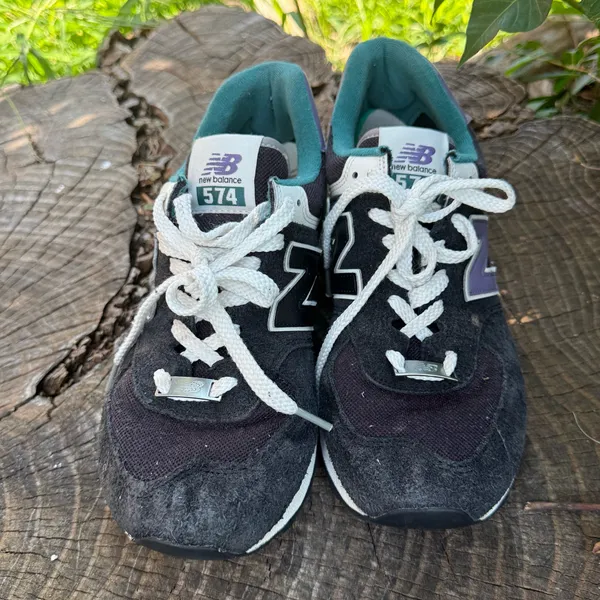 Men's - New Balance 574 'Black Purple Teal' U574LV2 size 8.5 - Image 2