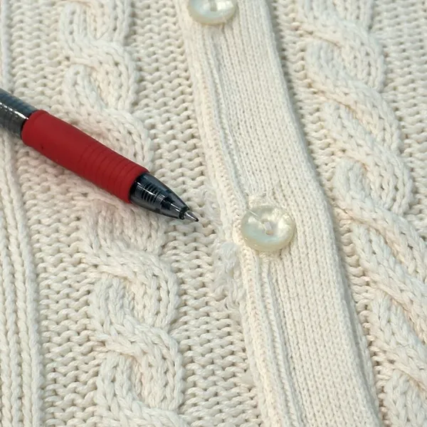 Knits Landing | M | VINTAGE 80's Cream Cable Knit Long Line Cardigan Sweater - Image 6