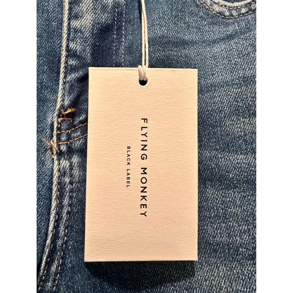 NWT Flying Monkey Stunned Straight Leg Jeans Size 27 Distressed Dark‎ Wash - Image 9