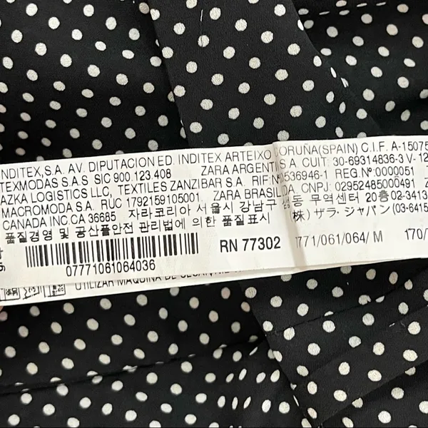 Zara Black/ White Polkadot Wide Leg Pants Size M - Image 9